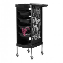 Ucenic pentru coafor cu 4 sertare si cadru metalic, model X 11-9 negru, art ACP 142964